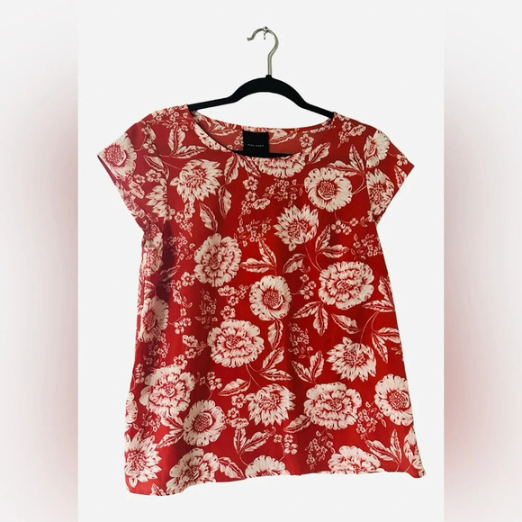 Alex Marie Tops - Alex Marie Woven Short Sleeve Blouse Red Tiger Lily NWT Size Medium